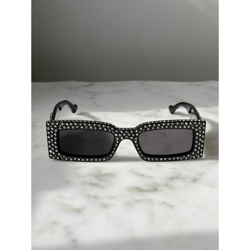 NEW Gucci GG1425S Crystal Black Marmont Sunglasses $1305 - Picture 2 of 7